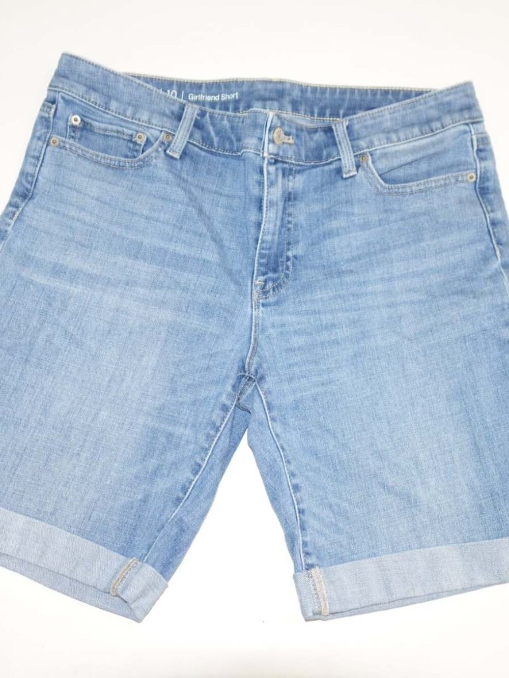 Talbots Women's Flawless Girlfriend Denim Jean Shorts Size 10 Blue 9" Inseam